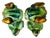 1960s Grandmillennial 12” Mid-Century Japanese Shishi Foo Dogs in Vivid Sancai Glaze - Pair For Sale - Image 5 of 18