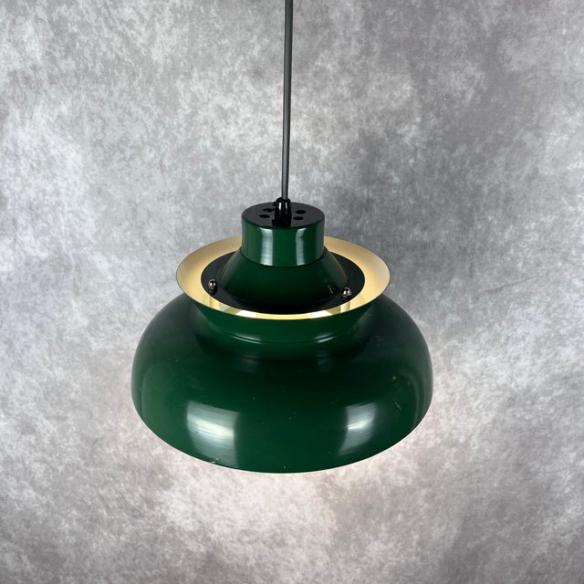 Mid-Century Modern Vintage Danish Green Lamp, 1970s For Sale - Image 3 of 11