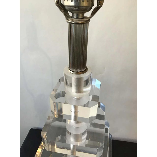 Plastic 1980s Stacked Lucite Lamp For Sale - Image 7 of 8
