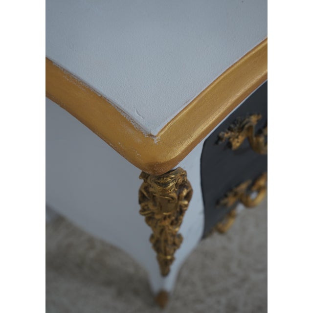 Pair of French Louis XV Style Painted Commode Chests For Sale - Image 9 of 18