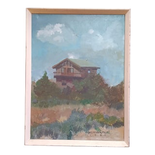 Fire Island Cottage in 1980 Original Signed Framed Oil Painting by David Beynon Pena For Sale