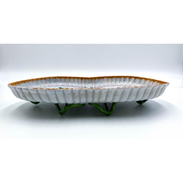 1960s Rare Herend Hungary Hand-Painted Porcelain Footed Vine Dish - Orange Pheasant & Floral For Sale In West Palm - Image 6 of 12