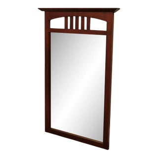 Solid Cherry Frame Beveled Wall Mirror For Sale