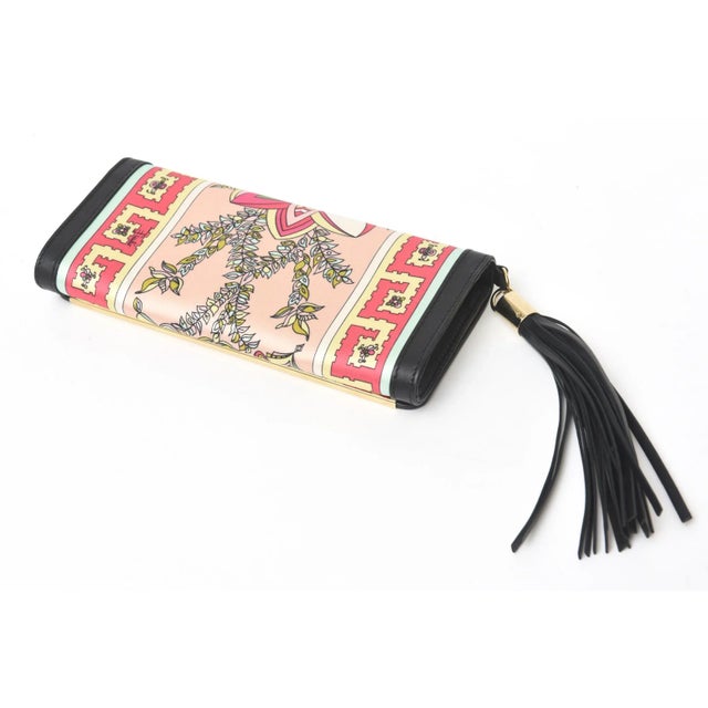 2010s Pucci Silk and Leather Small Clutch And or Wallet For Sale - Image 5 of 10