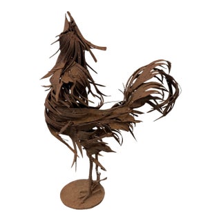 Abstract Expressionist Welded Steel Rooster Sculpture For Sale