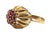 Modern 14k Gold Ruby Cluster Cocktail Ring Vintage For Sale - Image 3 of 8