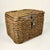 1980s 1980s Vintage Boho Chic Arts & Crafts Coastal Woven Jute Wicker & Bentwood Storage Lidded Basket For Sale - Image 5 of 15