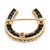 Late 19th Century Late 19th Century Victorian 9.20 Carat Sapphire Diamond 18k Yellow Gold Silver Horseshoe Brooch For Sale - Image 5 of 5