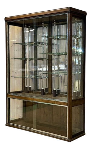 Shop Cabinet in Oak with Sliding Glass Doors
