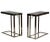 Willy Rizzo 20th Century Flat Bar Chrome and Black Marble Top Cantilever Side Tables, Pair For Sale - Image 4 of 10