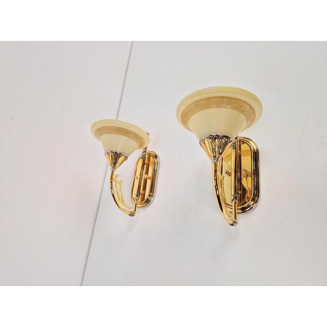 Art Nouveau Regency Brass Wall Lamps by Bejorama Lighting, Spain, 1970s, Set of 2 For Sale - Image 13 of 17