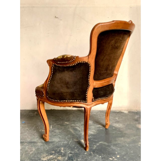 Early 20th Century Vintage Regency Tapestry Lounge Chair For Sale - Image 5 of 6