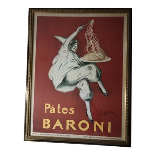 1920s Leonetto Cappiello Pates Baroni Advertisement Poster, Framed For Sale