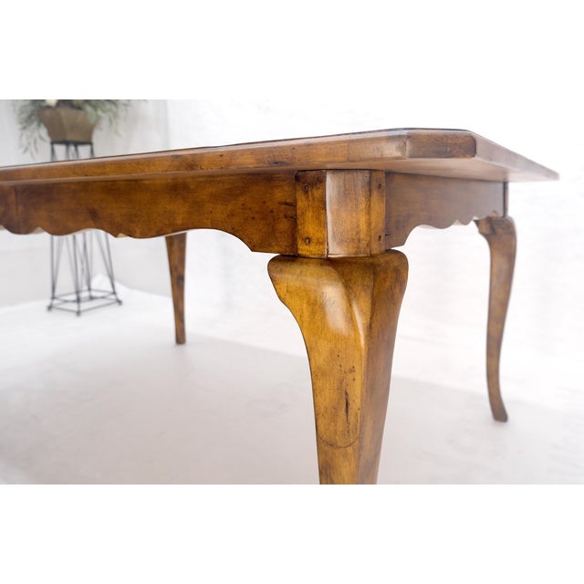 Chestnut and Cherry Country French Cabriole Leg 2x18" Leaves Dining Table MINT For Sale - Image 12 of 12