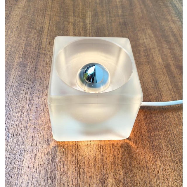 Ivory Vintage German Glass Ta 14 Cube Table Lamp from Peill & Putzler, 1970s For Sale - Image 8 of 18