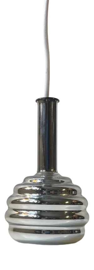 Space Age Italian Pendant Lamp in Mirror Glass, 1970s