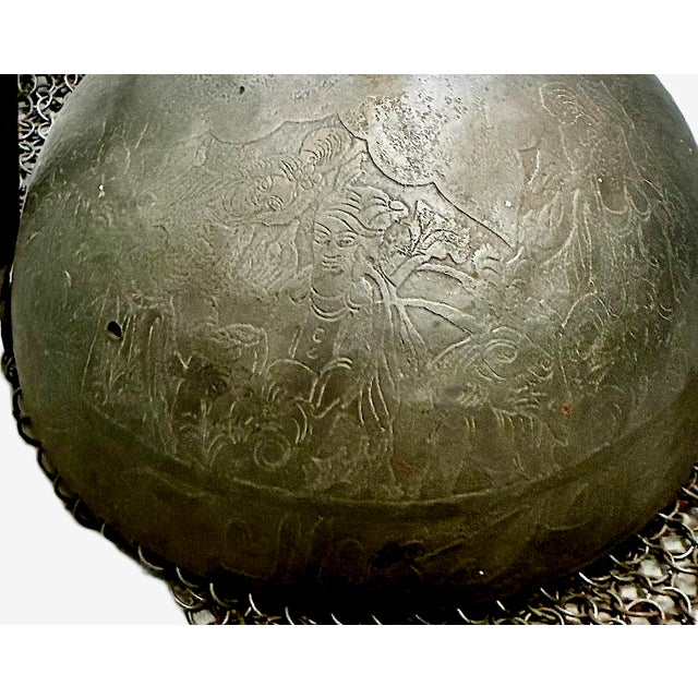 Indo-Persian Kulah Khud Hand-Engraved Steel Helmet For Sale - Image 4 of 8