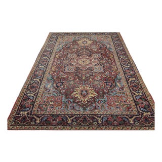 Antique Hand-Knotted Heriz Rug , 1890s For Sale