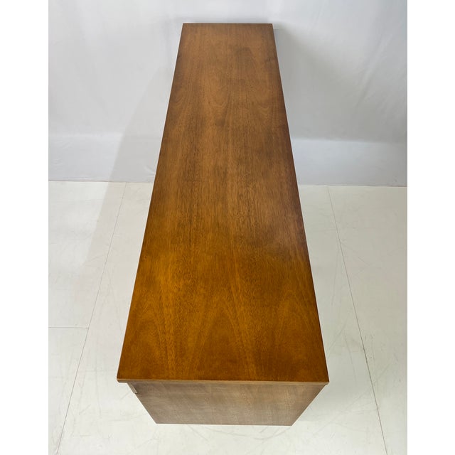 Brown Mid-Century Modern Bassett "Zenith" Walnut Triple Dresser For Sale - Image 8 of 14