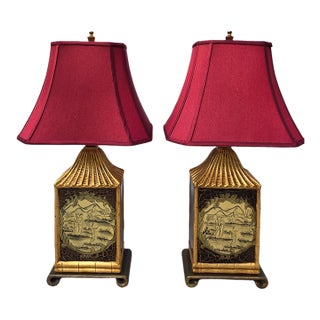 1950s Japanese Style Lamps - Pair For Sale
