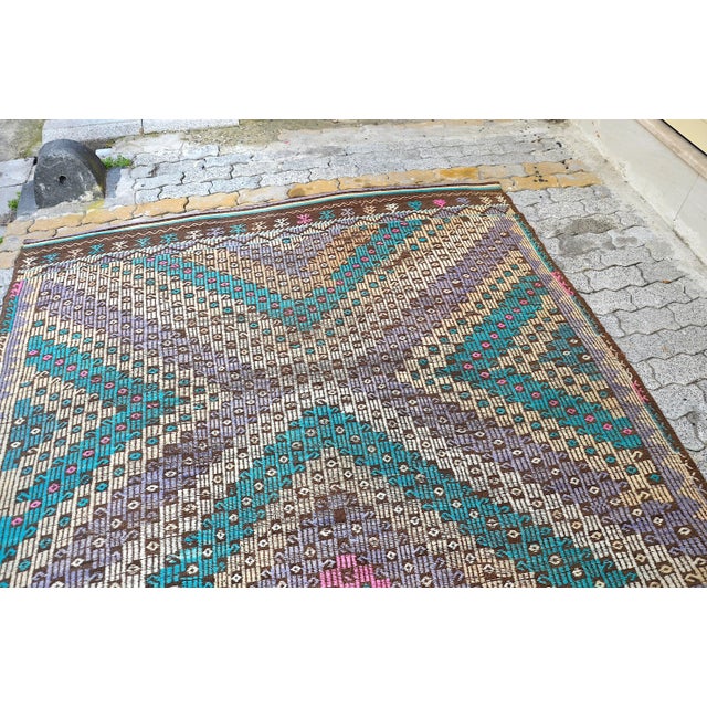 Boho Chic 1960s Vintage Bohemian Turkish Rug For Sale - Image 3 of 11