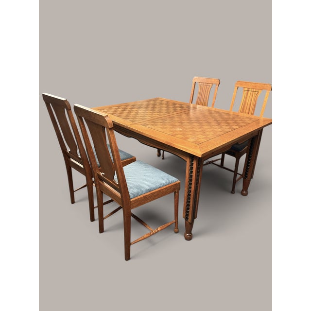 1920s De Coene Frères Vollständiges b.l.m. Zebrano Speisezimmer, Kortrijk 1927, 1920s, Set of 7 For Sale - Image 5 of 18