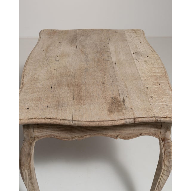 19th Century France Louis XV Antique White Oak Side Table For Sale - Image 4 of 15