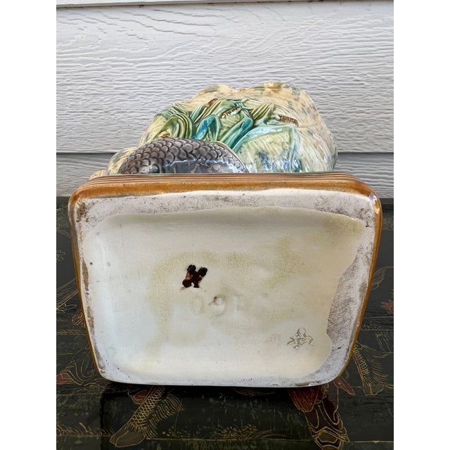 Antique Majolica Vase Bowl Dolphin Nautilus Shell English Royal Worcester C1870 For Sale - Image 18 of 18