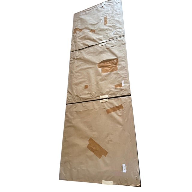 Wood Set of 3 Oversized 33” Black & Antique Gold Architectural Relief Wall Panels For Sale - Image 7 of 11