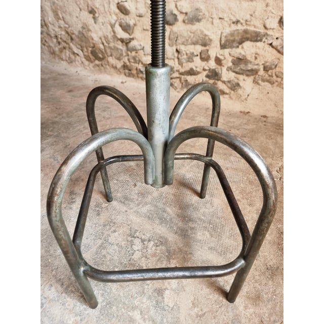 Brown Vintage Industrial French Stool from Heliolith, 1950s For Sale - Image 8 of 18