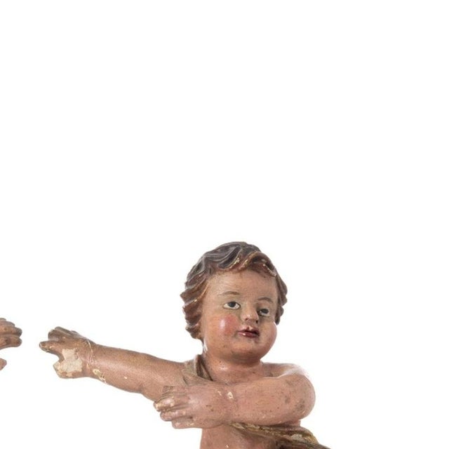 Antique Sacred Art Angels Figurines, 1900s, Set of 2 For Sale - Image 4 of 6