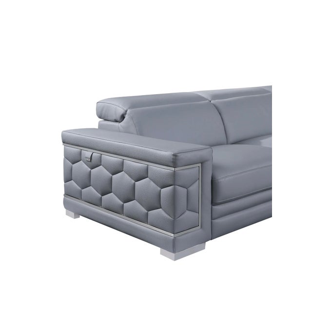 Contemporary Casa Milano Favo Light Blue Leather Match Sectional Sofa For Sale - Image 3 of 5