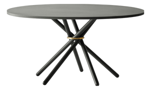Hector Dark Concrete Top and Steel Legs Dining Table 140 by Eberhart Furniture