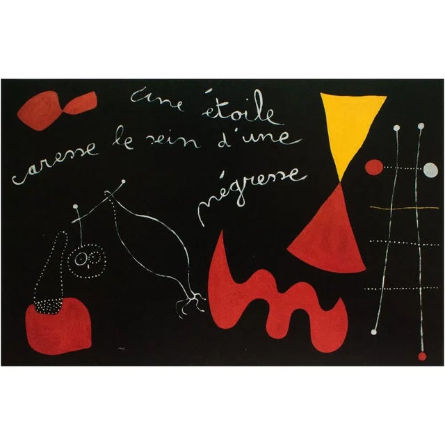 An excellent striking small Second Edition poster of the original oil on canvas abstract painting, picture-poem, "A Star...