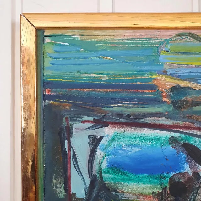 Paint 1978 Mid-Century Swedish Modernist Oil Painting by Fredrik Rohde For Sale - Image 7 of 18