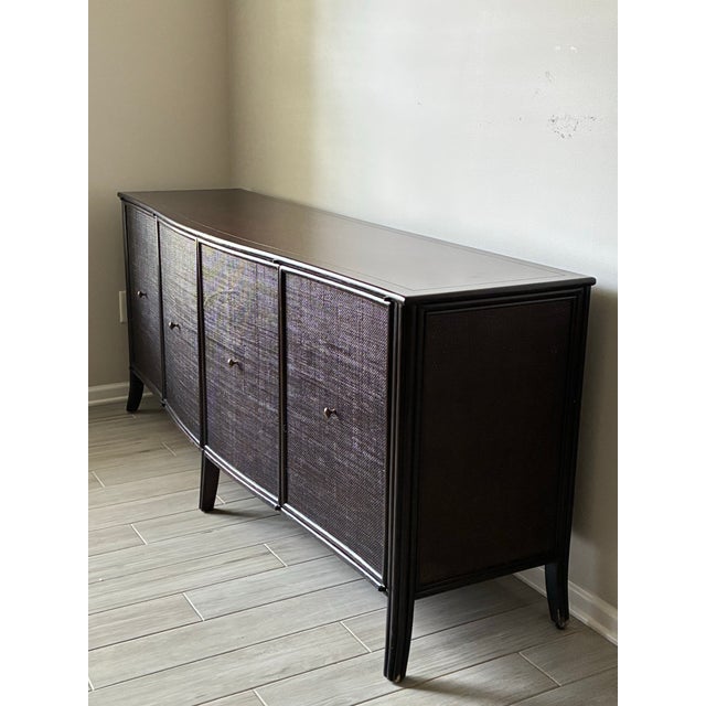 McGuire Late 20th Century Barbara Barry for McGuire Rattan Oak Raffia Sideboard Buffet For Sale - Image 4 of 10