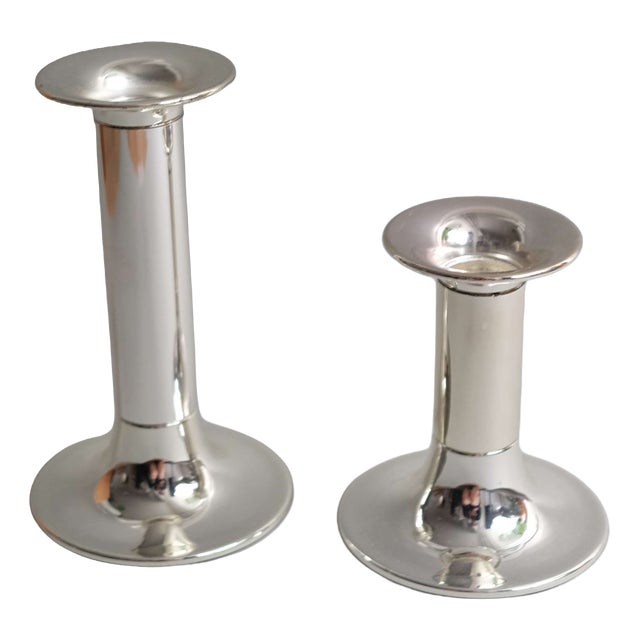 Silver-Plated Candlesticks from Bbi, 1960s, Set of 2 For Sale