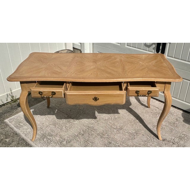 Vtg. National Mt.Airy Country French Style Three Drawer Desk/Writing Table For Sale - Image 10 of 15