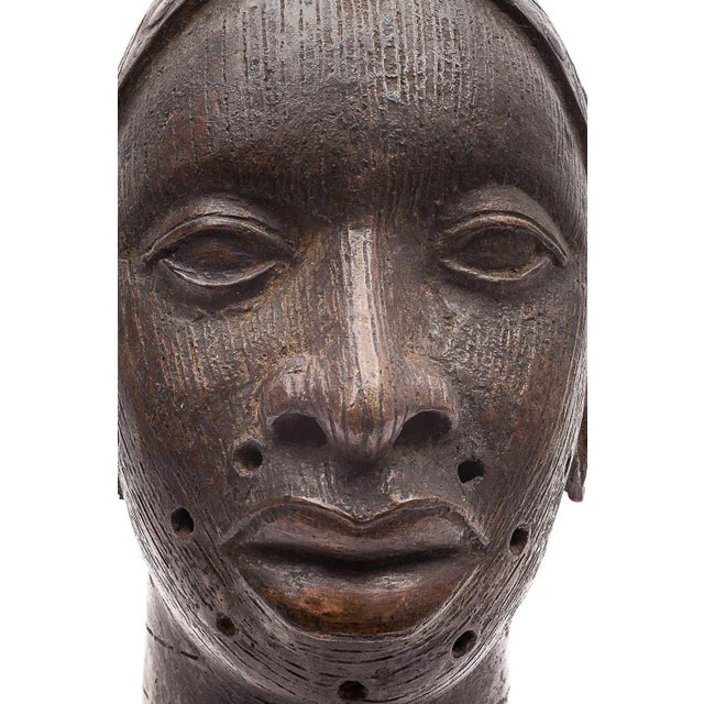 Benin Artist, Sculpture of Head, Early 1900s, Bronze For Sale - Image 12 of 12