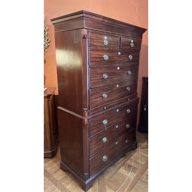 Tallboy Chest-on-Chest in Mahogany, 18th Century For Sale - Image 9 of 13