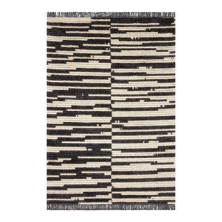 Chris Loves Julia x Loloi Alice Rug Cream / Charcoal Graphic 5'-2" x 7'-6" Area Rug For Sale