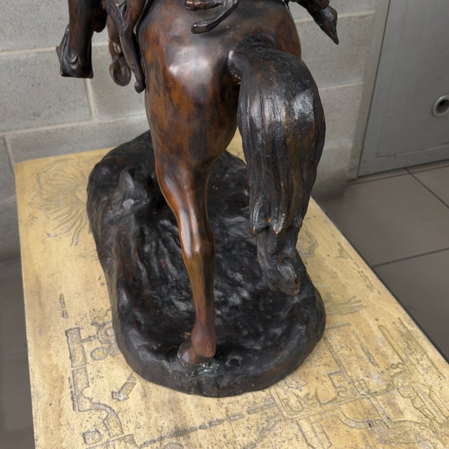 De Martino, Large Sculpture of Hunter on Horseback, 20th Century, Bronze For Sale - Image 16 of 18