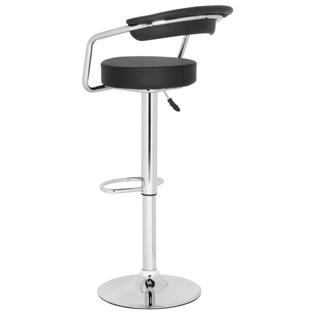 Modern Ryan Swivel Barstool in Black For Sale - Image 3 of 6
