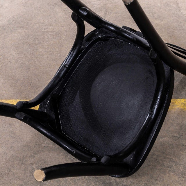 Tall Dark Oak Bentwood Dining Chairs, 1940s, Set of 4 For Sale - Image 9 of 10