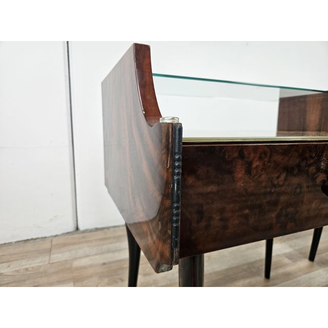 Mid-Century Mahogany Nightstands with Double Glass Tops, 1960, Set of 2 For Sale - Image 12 of 18
