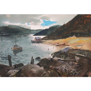 'Estuary at Sunset' by Vernon Nye, New York, California, American Watercolor Society, Society of Western Artists For Sale