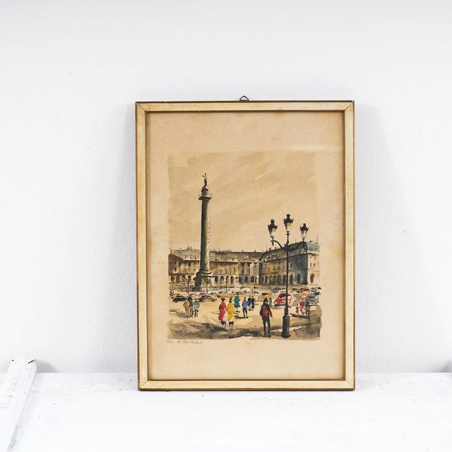 G. Lelong, Paris, Watercolor Print For Sale - Image 5 of 5