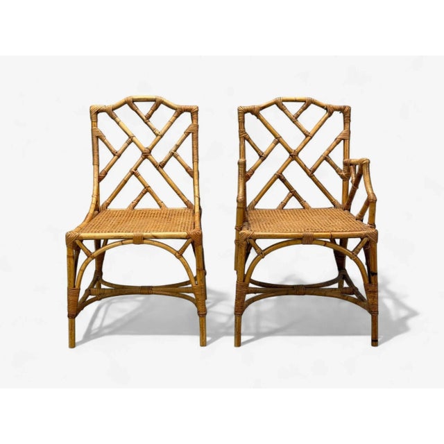 Dal Vera, Italian Modern, Bamboo, Cane, Six Dining Chairs, Italy, 1950s For Sale In New York - Image 6 of 15