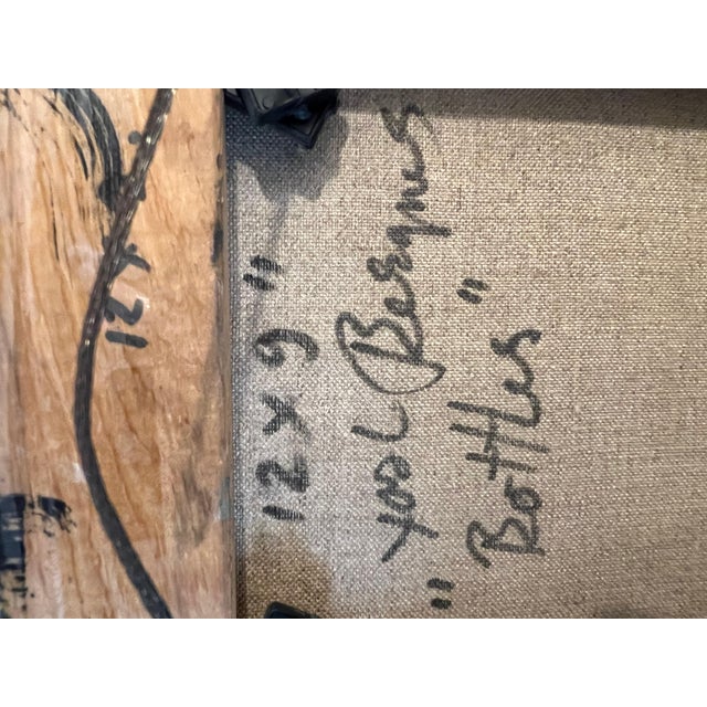 Mid 20th Century Yosl Bergner, Israeli Yosl Bergner Modernist OIl Painting Kitchen Bottles Coffee, Vase For Sale - Image 5 of 8