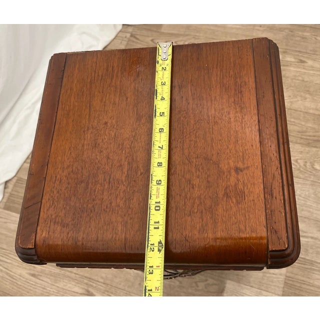 1920s Art Deco Nightstand Bed Side Table Three Drawers Bakelite Handles Waterfall Top For Sale - Image 10 of 12